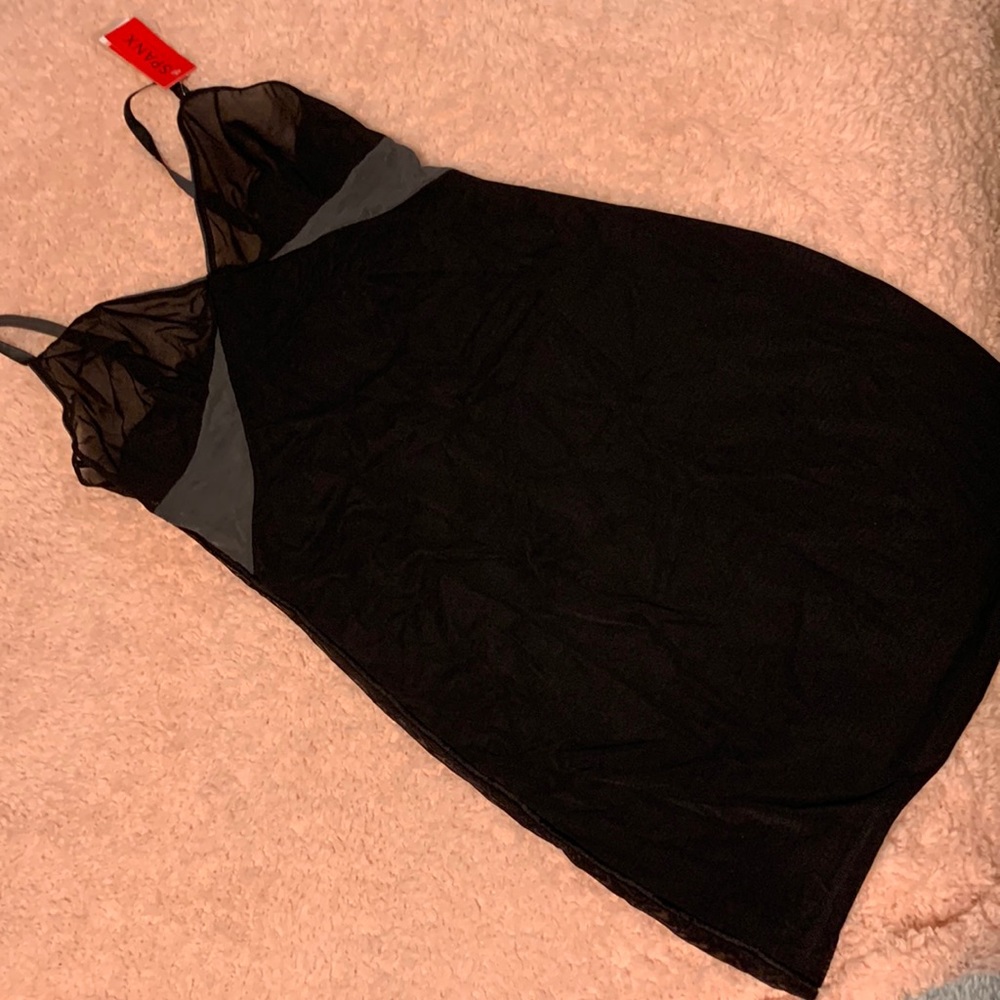 Spanx Colorblock Shapewear Mesh Panel Undergarment Dress Black